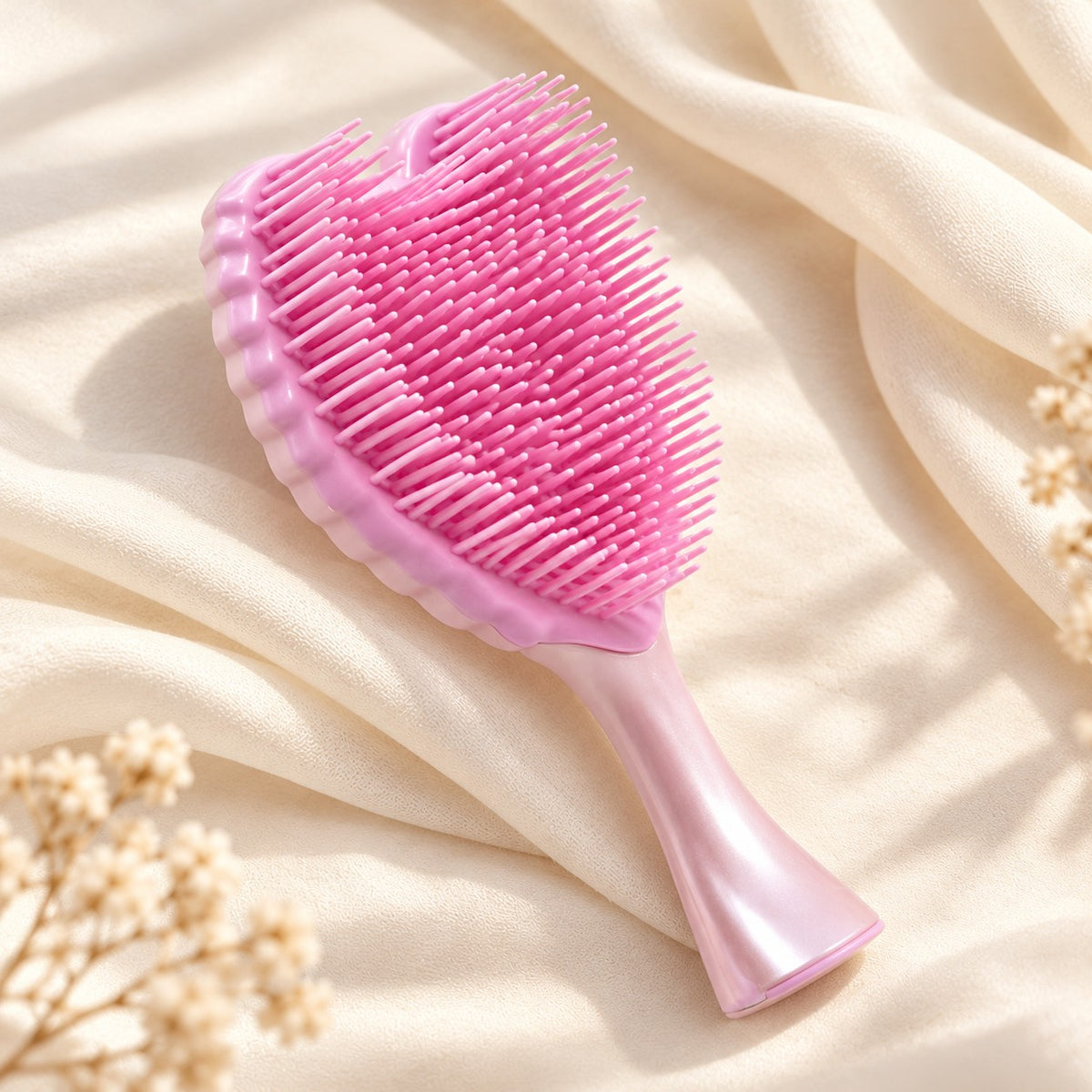 Pink Angel Hairbrush heart-shaped detangling bristles