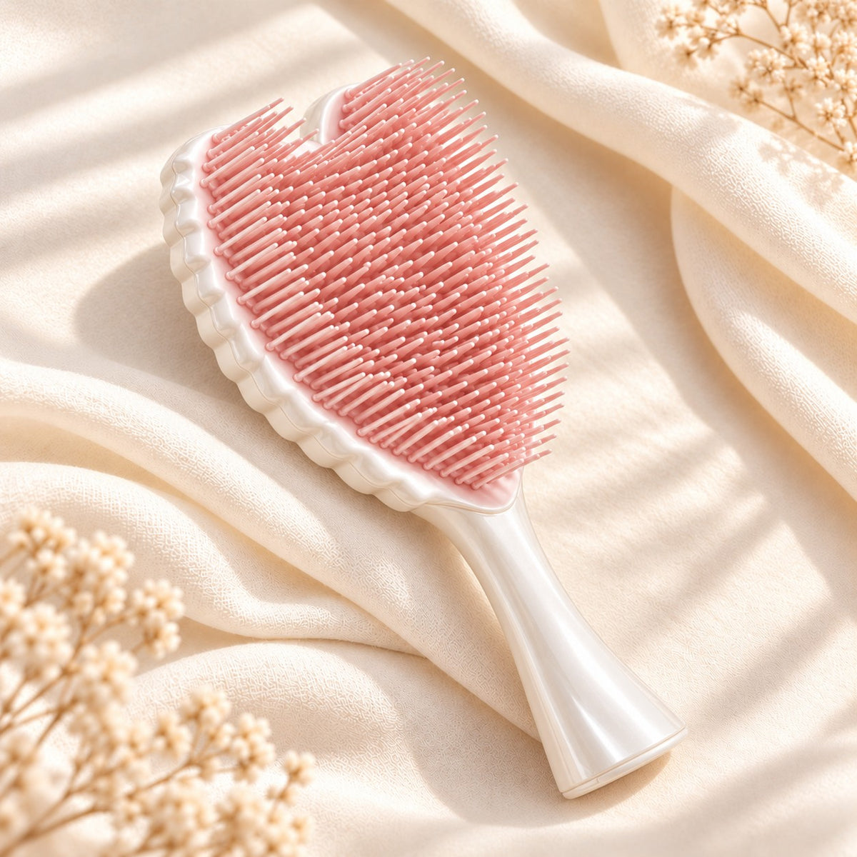 White Angel Hairbrush heart-shaped detangling bristles