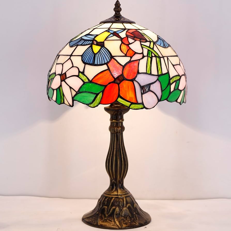Hummingbird stained glass lamp