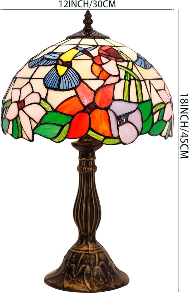 Hummingbird stained glass lamp