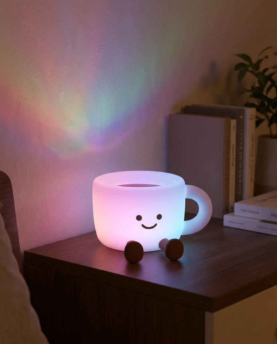 Cosy Cup Night Light in colour-changing mode