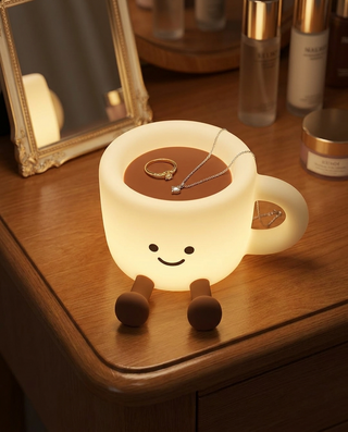 Cosy Cup Night Light used as a jewellery dish